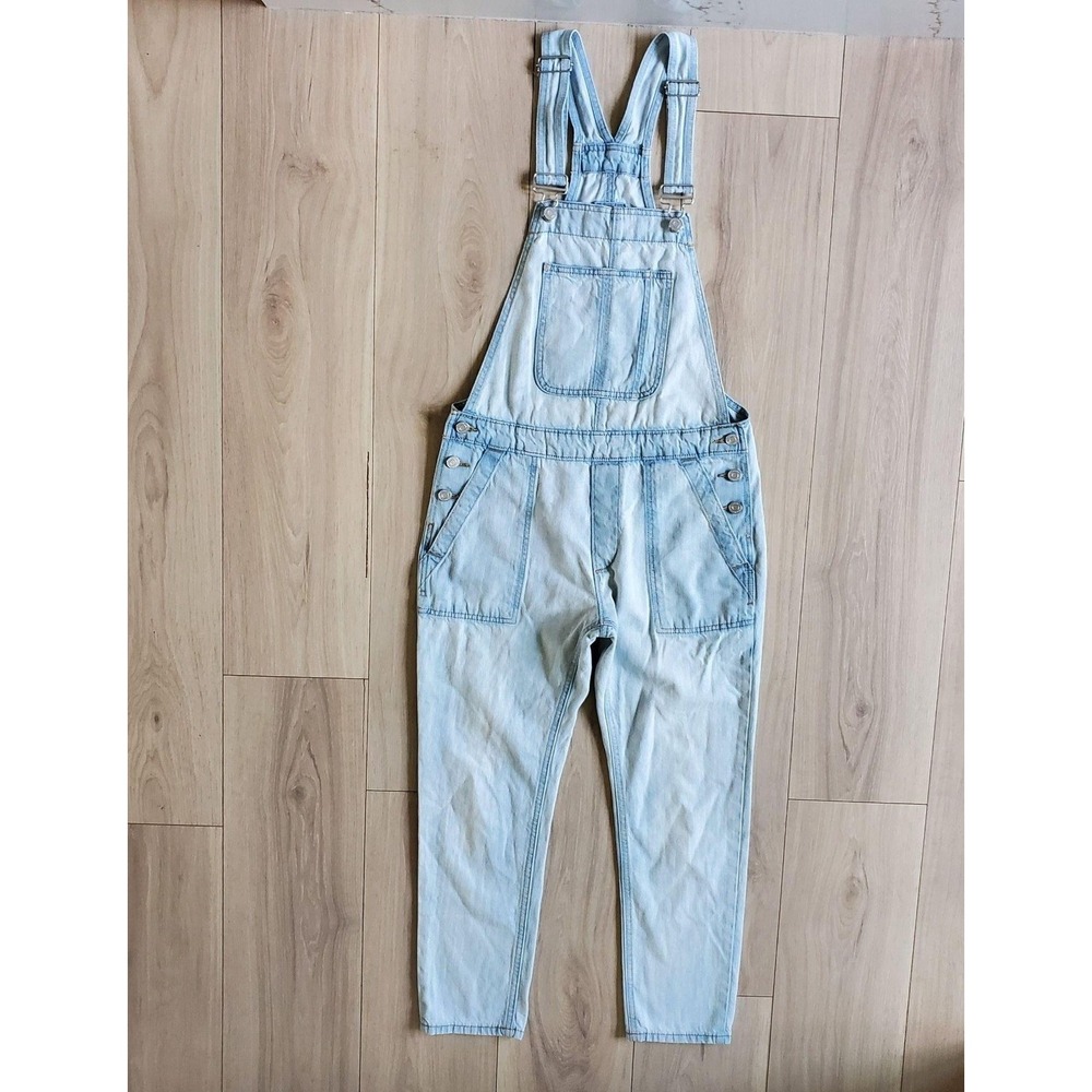Gap Denim Overalls Womens XS Blue Light Wash Adjustable Pockets Casual